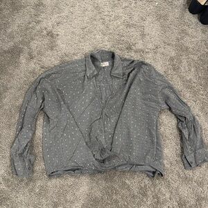 Grey and gold blouse by Loft